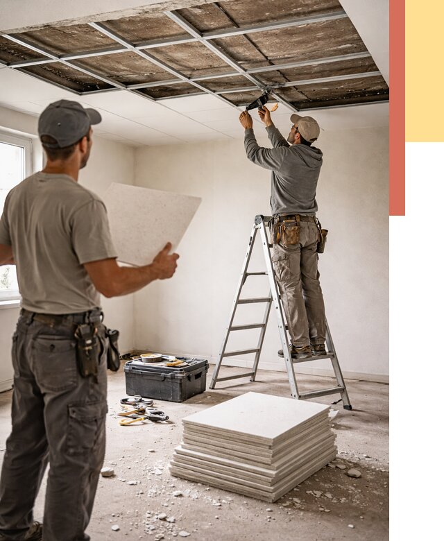 Замена плит подвесного потолка в Владикавказе от 1804 руб. быстро и недорого | ОТДЕЛОЧНИК-Вкз
