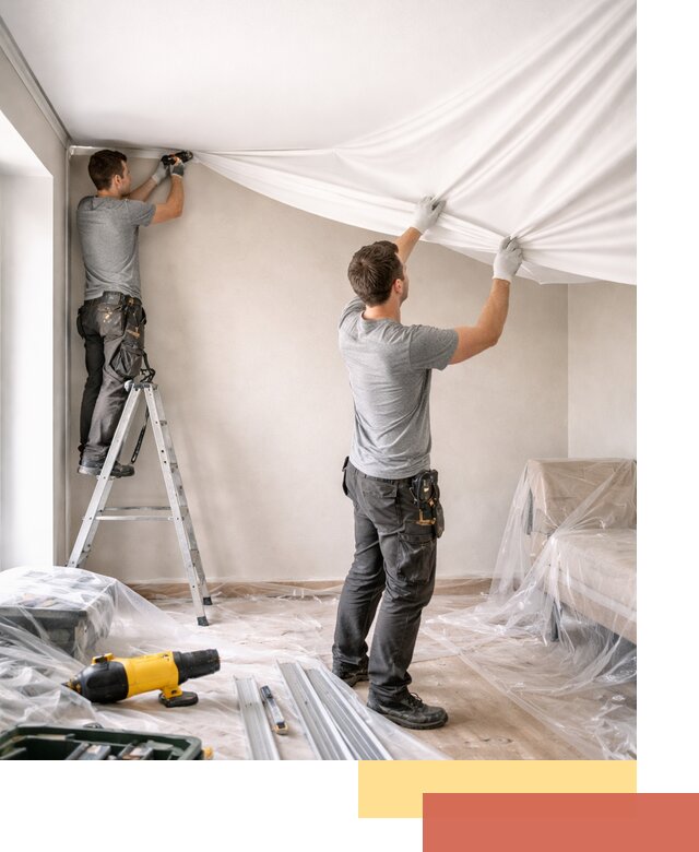 Монтаж тканевого натяжного потолка в Владикавказе недорого и быстро