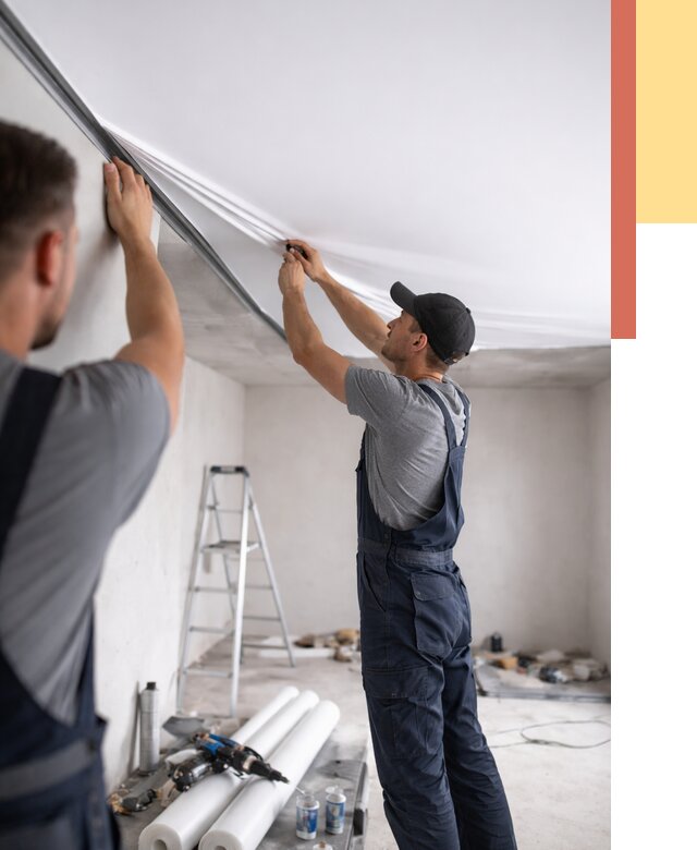 Монтаж матового натяжного потолка в Владикавказе от 4639 руб./м² — быстро и недорого | ОТДЕЛОЧНИК-Вкз