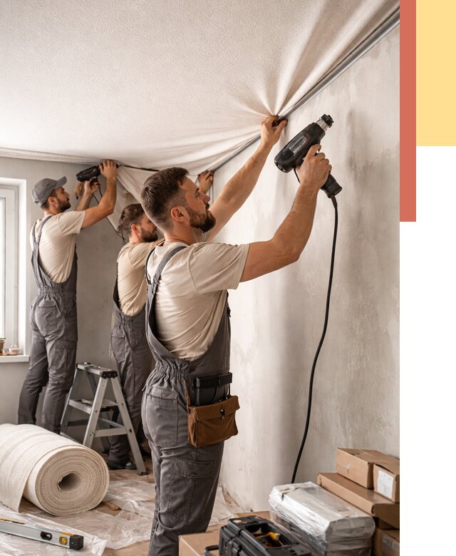 Монтаж фактурного натяжного потолка в Владикавказе от 773 руб. — ОТДЕЛОЧНИК-Вкз