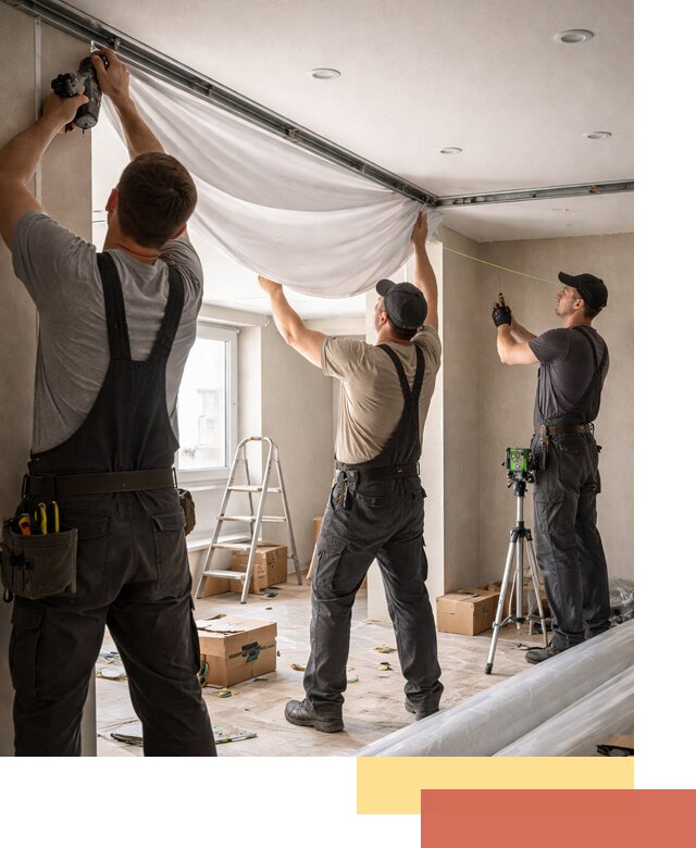 Монтаж парящего натяжного потолка под ключ в Владикавказе