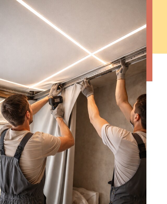 Монтаж натяжного потолка со световыми линиями в Владикавказе от 1237 руб. | ОТДЕЛОЧНИК-Вкз