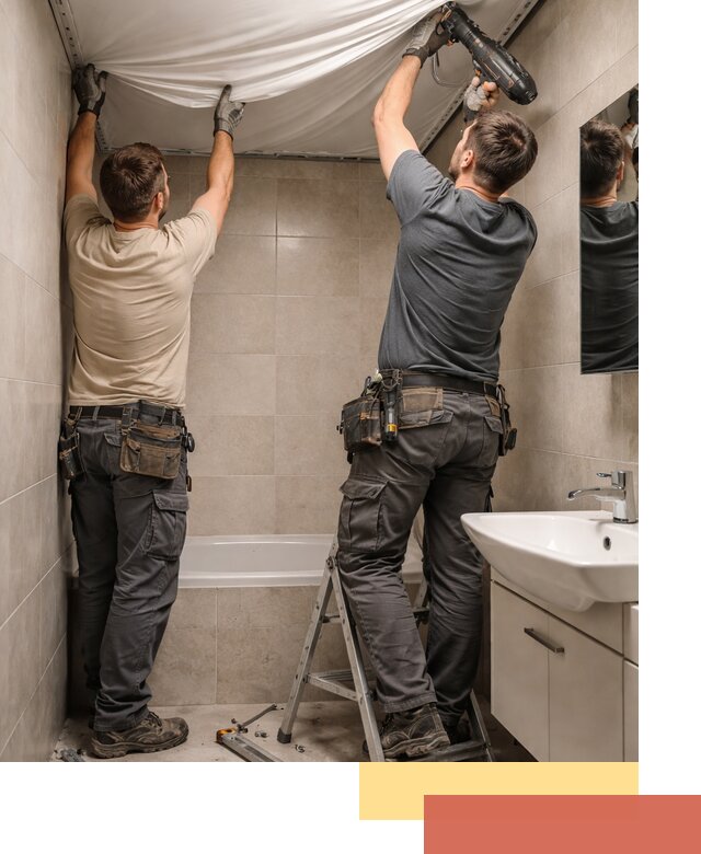 Монтаж натяжного потолка в ванной в Владикавказе быстро и качественно