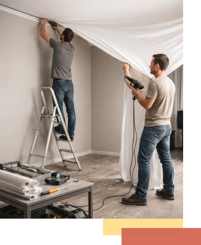 Монтаж натяжного потолка в студии в Владикавказе