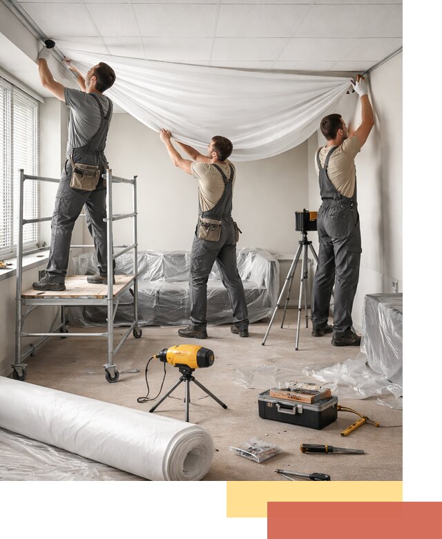 Монтаж натяжного потолка в офисе в Владикавказе