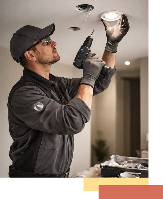 Установка точечных светильников в натяжной потолок в Владикавказе