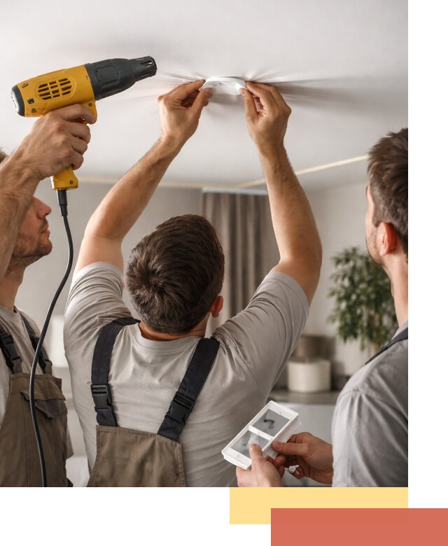 Ремонт прокола полотна натяжного потолка в Владикавказе