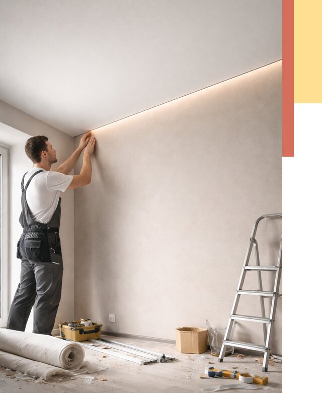 Теневые натяжные потолки в Владикавказе от 8453 руб. под ключ | ОТДЕЛОЧНИК-Вкз