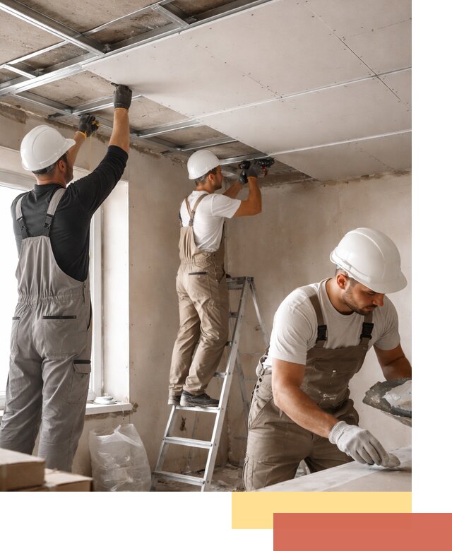 Одноуровневый потолок из гипсокартона в Владикавказе — монтаж и отделка