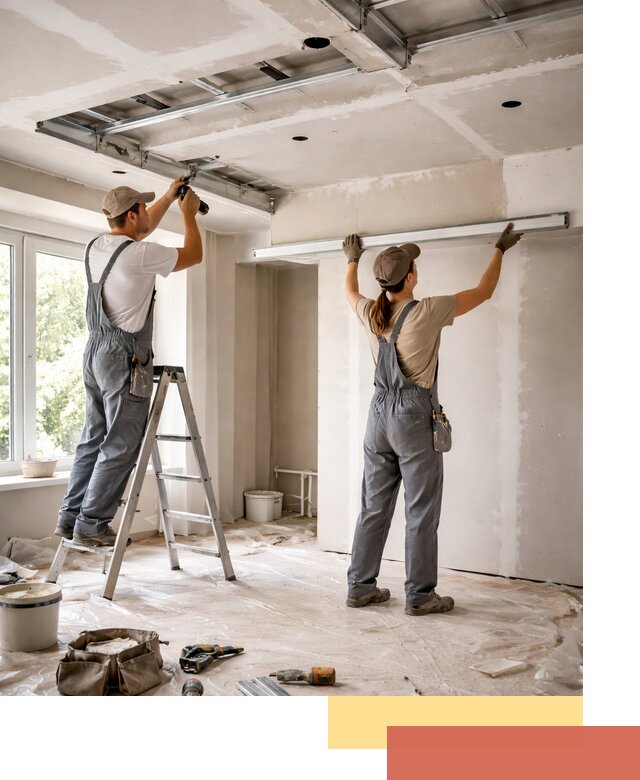 Монтаж многоуровневого потолка из гипсокартона в Владикавказе