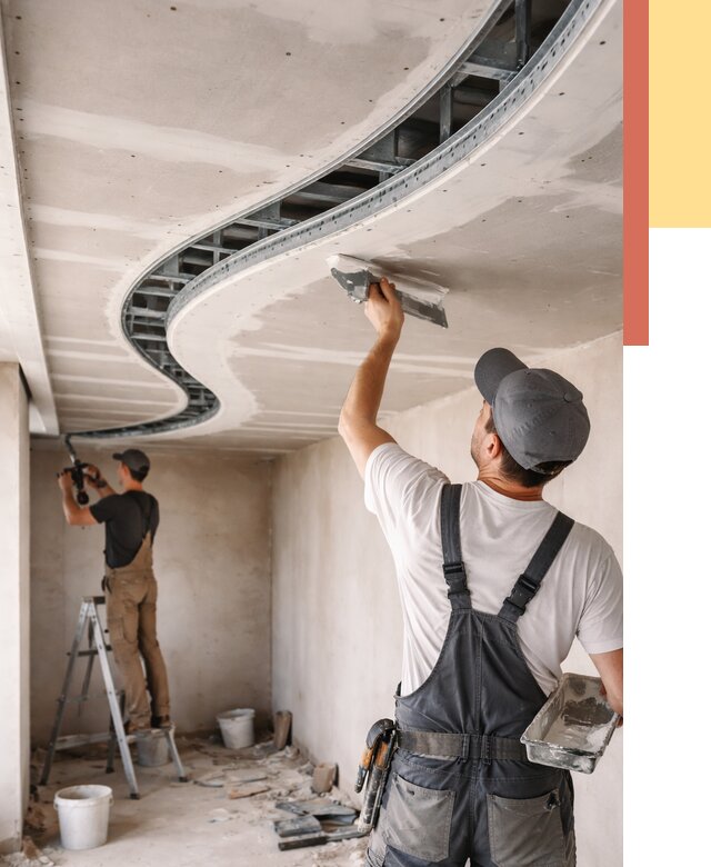 Криволинейный потолок из гипсокартона в Владикавказе от 2165 руб./м2 | ОТДЕЛОЧНИК-Вкз