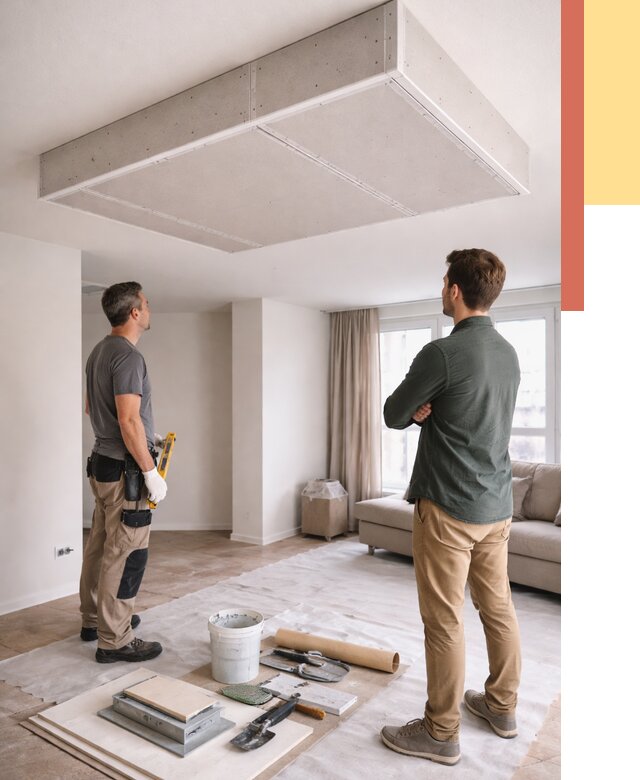 Короб на потолке из гипсокартона в Владикавказе от 2268 руб. — монтаж и услуги под ключ | ОТДЕЛОЧНИК-Вкз