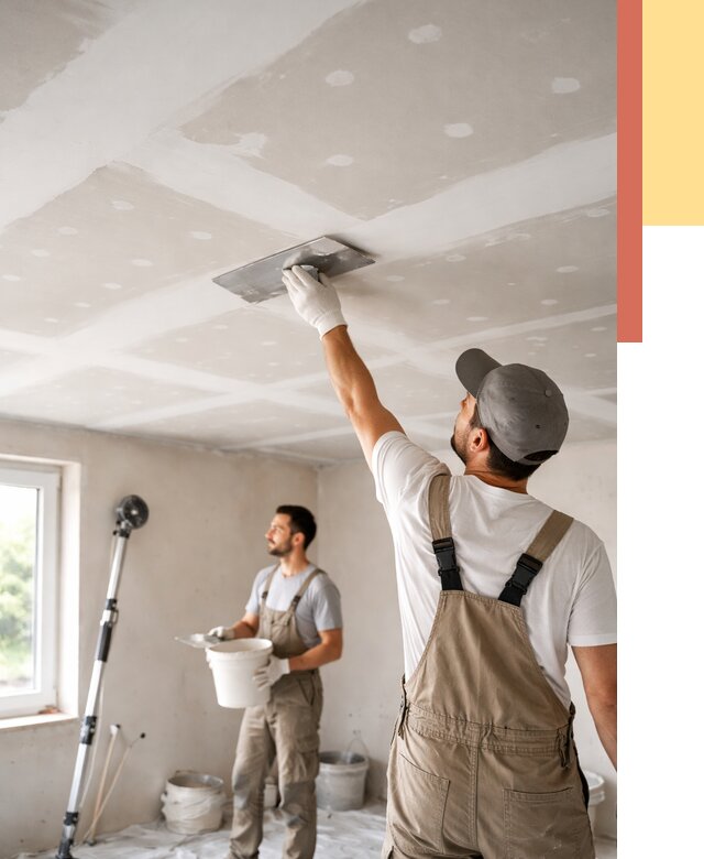 Шпаклевка потолка из гипсокартона в Владикавказе от 3299 руб./м2 — услуги под ключ | ОТДЕЛОЧНИК-Вкз