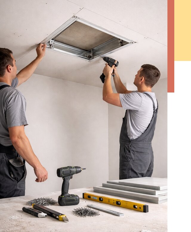 Установка люка в потолок ГКЛ в Владикавказе от 2577 руб. под ключ | ОТДЕЛОЧНИК-Вкз