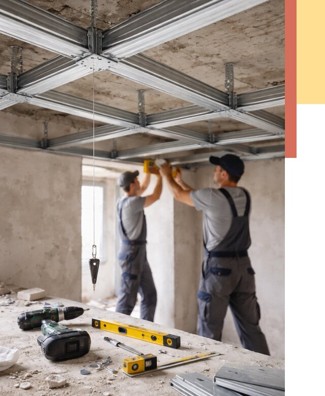 Монтаж каркаса потолка из профиля в Владикавказе от 4639 руб. — услуги ОТДЕЛОЧНИК-Вкз