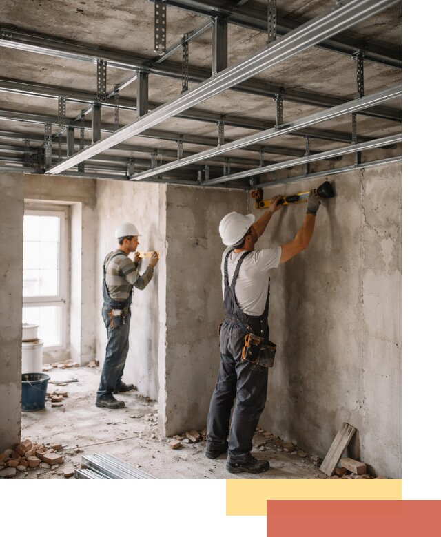 Монтаж каркаса потолка из профильного профиля в Владикавказе