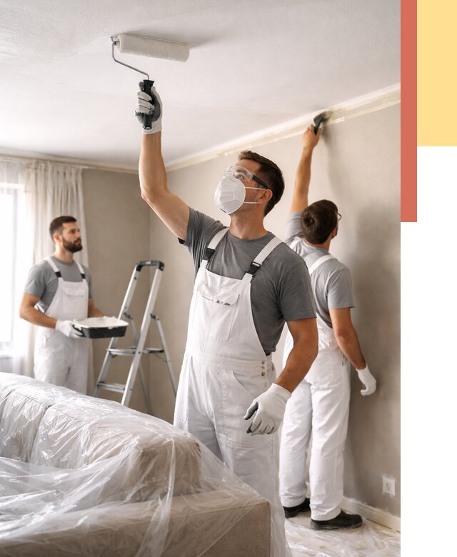 Покраска потолка водоэмельсионной краской в Владикавказе от 2268 руб/м² — услуги под ключ | ОТДЕЛОЧНИК-Вкз