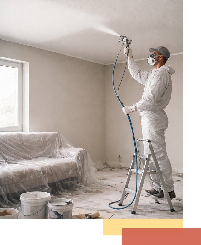 Покраска потолка краскопультом в Владикавказе быстро и качественно