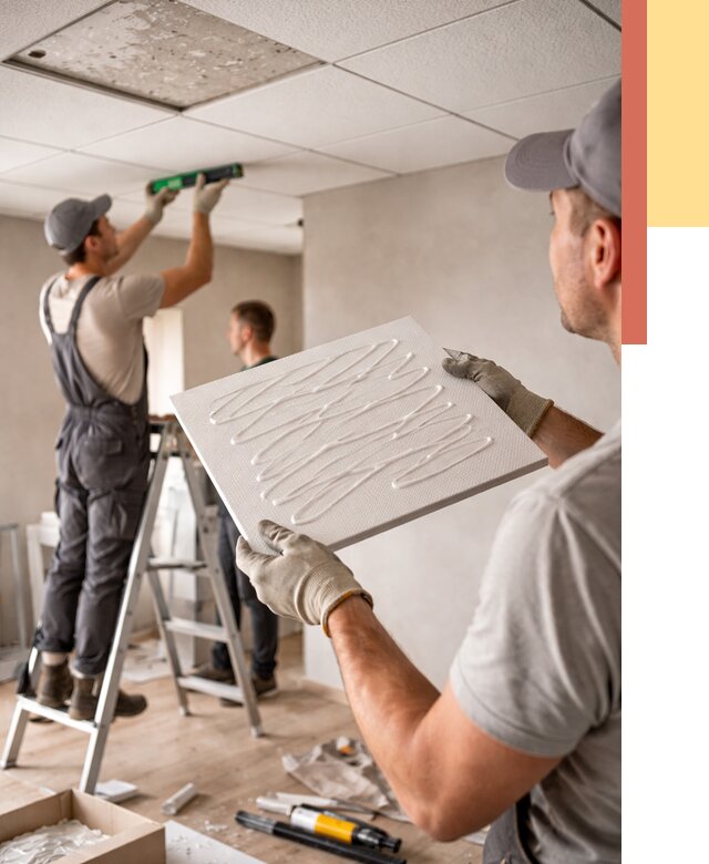 Монтаж потолочной плитки в Владикавказе от 4639 руб. — быстро и недорого | ОТДЕЛОЧНИК-Вкз