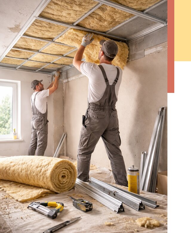 Утепление потолка в Владикавказе от 7422 руб/м2 — недорого, быстро, под ключ | ОТДЕЛОЧНИК-Вкз