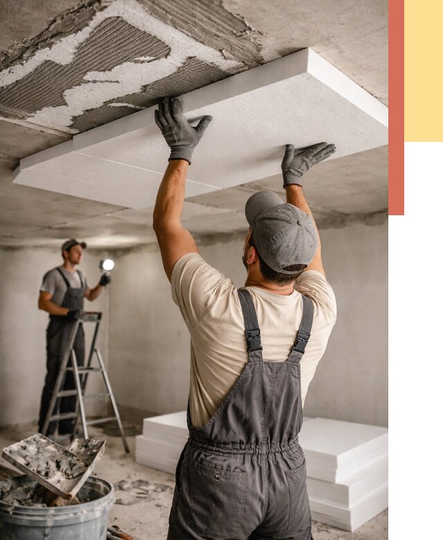 Утепление потолка пенопластом в Владикавказе от 4639 руб/м2 — недорого и быстро | ОТДЕЛОЧНИК-Вкз